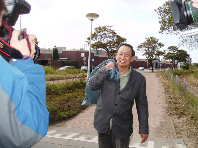 Prof. Jose Maria Sison, newly freed from detention in Sept. 2007, after an international campaign for his release.  (Photo taken from josemariasison.org)