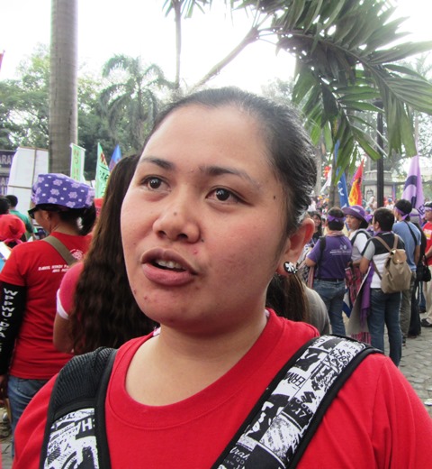 Anaya, an NXP production operator for 3 years now, shares the development (or lack of it) in their current negotiation for a new CBA. (Bulatlat March 8 File Photo)