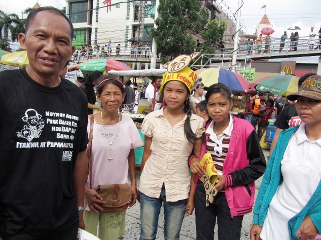 Haggibat Mangyan leaders and members, leftmost is Amit Gabriel (Photo by M. Salamat / Bulatlat.com)