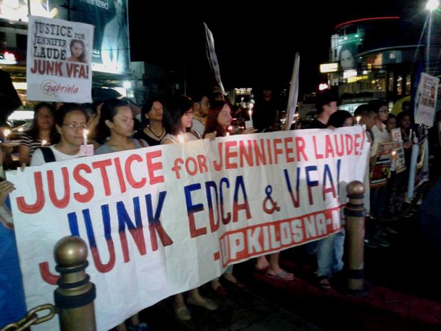 Teachers and students from UP join the "Justice for Jennifer Laude, Junk VFA Network." (Photo by A.E. dela Cruz)