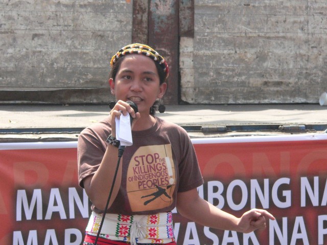 Kamp spokesperson Piya Macliing Malayao (Photo by D. Ayroso)