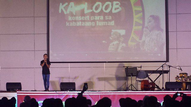 Gleeza Joy Belandres, a Manilakbayan 2015 delegate and Alcadev student, extends her gratitude to the people supporting the campaign against destruction of Lumad schools and shares how indigenous students value education even more so now. (Photo by Kilab Multimedia)
