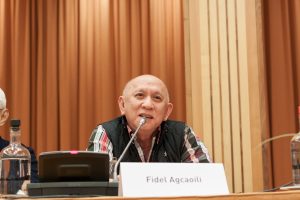 FILE PHOTO Fidel Agcaoili at the fourth round of the GRP-NDFP talks (Photo courtesy of Jon Bustamante)